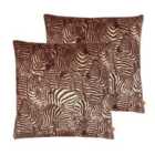 Kai Hector Polyester Filled Cushions Twin Pack Viscose Cotton Earth