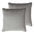 Paoletti Florence Polyester Filled Cushions Twin Pack Silver