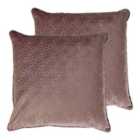Paoletti Florence Polyester Filled Cushions Twin Pack Blush
