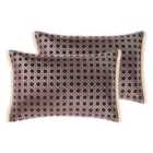 Linen House Taira Polyester Filled Cushions Twin Pack Cotton Multi