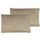 Kai Wrap Caracal Polyester Filled Cushions Twin Pack Cotton Bronze