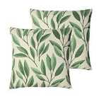 Paoletti Laurel Polyester Filled Cushions Twin Pack Forest Green