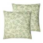 Paoletti Hawley Polyester Filled Cushions Twin Pack Sage