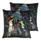 Evans Lichfield Zinara Polyester Filled Cushions Twin Pack Birds