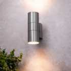 Litecraft Kenn Stainless Steel Up and Down Outdoor Wall Light
