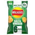Walkers Less Salt A Dash of Salt and Vinegar Multipack Crisps, 6x25g