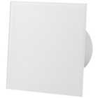 AirRoxy Shiny White Glass Front Panel 100mm Standard Extractor Fan for Wall Ceiling Ventilation