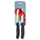 Victorinox Serrated Edge Paring Knife & Tomato Utility Knife, Black 11cm