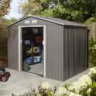 Rowlinson Trentvale Light Grey Metal Apex Shed without Floor - 8 x 6ft