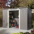 Rowlinson Trentvale Light Grey Metal Pent Shed without Floor - 8 x 4ft