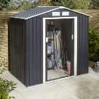 Rowlinson Trentvale Dark Grey Metal Apex Shed without Floor - 6 x 4ft