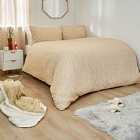 Dreamscene Chunky Knit Print Duvet Cover Pillowcase Bedding Set Cream Double
