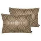 Prestigious Textiles Othello Polyester Filled Cushions Twin Pack Cotton Sienna