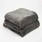 Sienna Faux Rabbit Soft Flannel Fleece Throw Blanket Charcoal 200 X 240Cm