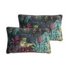 Evans Lichfield Zinara Polyester Filled Cushions Twin Pack Leopard