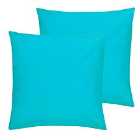 Furn. Wrap Outdoor Polyester Filled Cushions Twin Pack Aqua