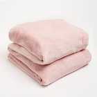 Sienna Faux Rabbit Soft Warm Flannel Fleece Throw Blanket Blush 125 X 150Cm