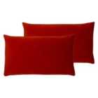 Evans Lichfield Sunningdale Twin Pack Polyester Filled Cushions Flame 30 x 50cm