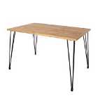 Core Products Augusta Rectangle 150Cm Dining Table With Black Metal Legs