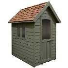 Forest Redwood Lap Retreat 6x4 Apex Shed - Green (Assembled)