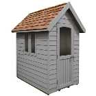 Forest Redwood Lap Retreat 6x4 Apex Shed - Grey (Assembled)