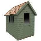 Forest Redwood Lap Forest Retreat 8x5 Apex Shed - Green (Assembled)