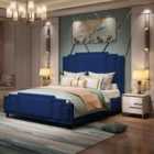 Elixa Bed Plush Velvet Blue