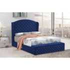 Abramo Bed Plush Velvet Blue