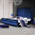 Rosio Bed Plush Velvet Blue