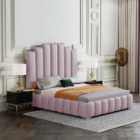 Leisa Bed Plush Velvet Pink