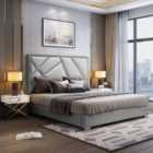 Crina Bed Plush Velvet Grey