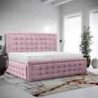 Leonardo Bed Plush Velvet Pink