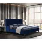 Shanaya Bed Plush Velvet Blue