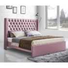 Dino Bed Plush Velvet Pink