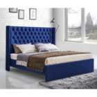 Dino Bed Plush Velvet Blue