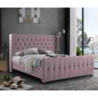 Clarita Bed Plush Velvet Pink