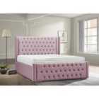 Lorenzo Bed Plush Velvet Pink