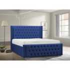 Lorenzo Bed Plush Velvet Blue