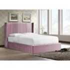 Timeo Bed Plush Velvet Pink