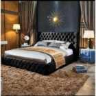 Royale Bed Plush Velvet Black