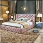Royale Bed Plush Velvet Pink