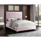 Charlston Bed Plush Velvet Pink