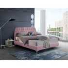 Pietro Bed Plush Velvet Pink