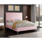 Jelson Bed Plush Velvet Pink