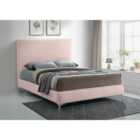 Glinis Bed Plush Velvet Pink
