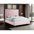 Errence Bed Plush Velvet Pink