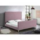 Leone Bed Plush Velvet Pink