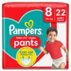 Pampers Baby-Dry Nappy Pants Size 8, 22 Nappies, 19kg+, Essential Pack 22 per pack