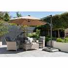 Garden Must Haves One Box Parasol 3m Round Led Cantilever With Water Filled Base - Grey