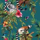 Holden Decor Lemur Teal/Multi Wallpaper